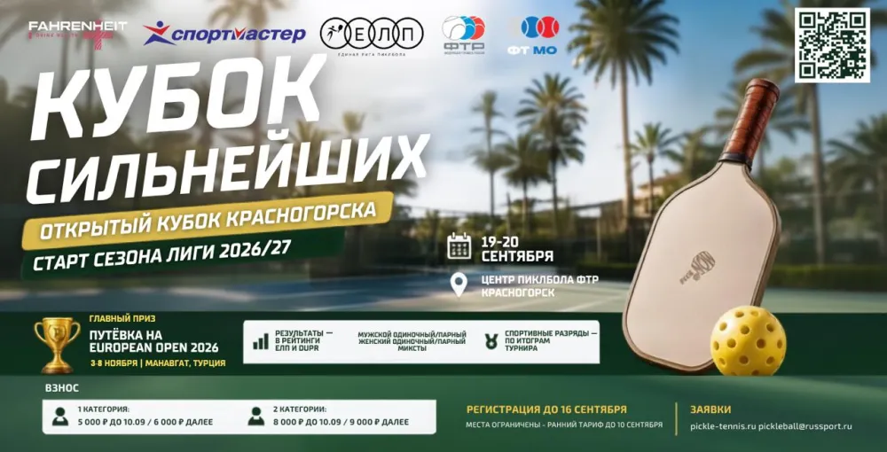 Официальная афиша Открытого кубка Красногорска, 19–20 сентября 2026.